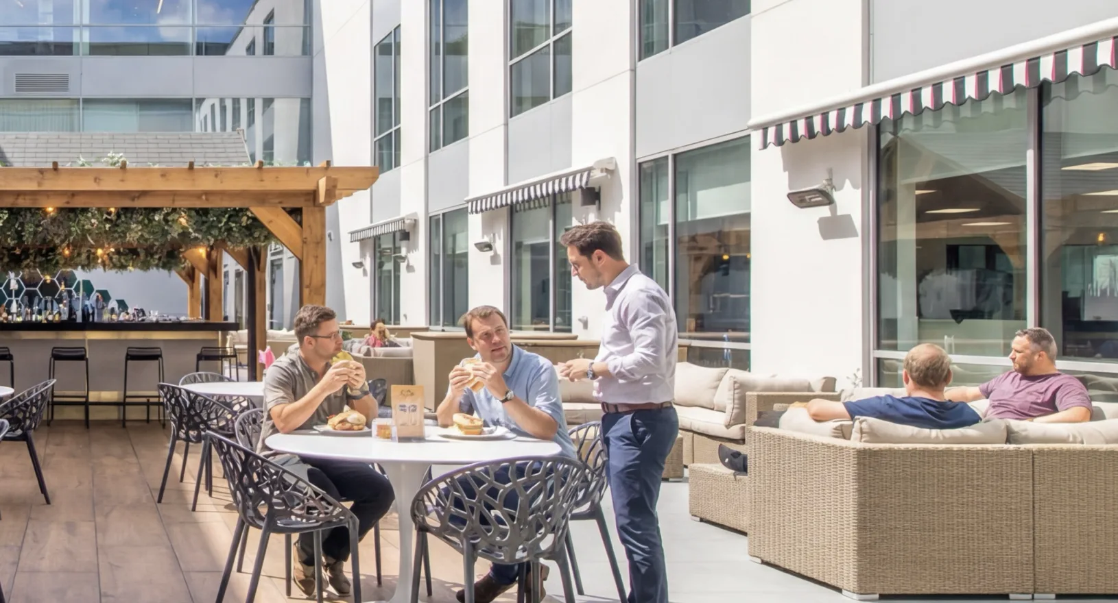 Guests on the Bla Bla Cafe terrace